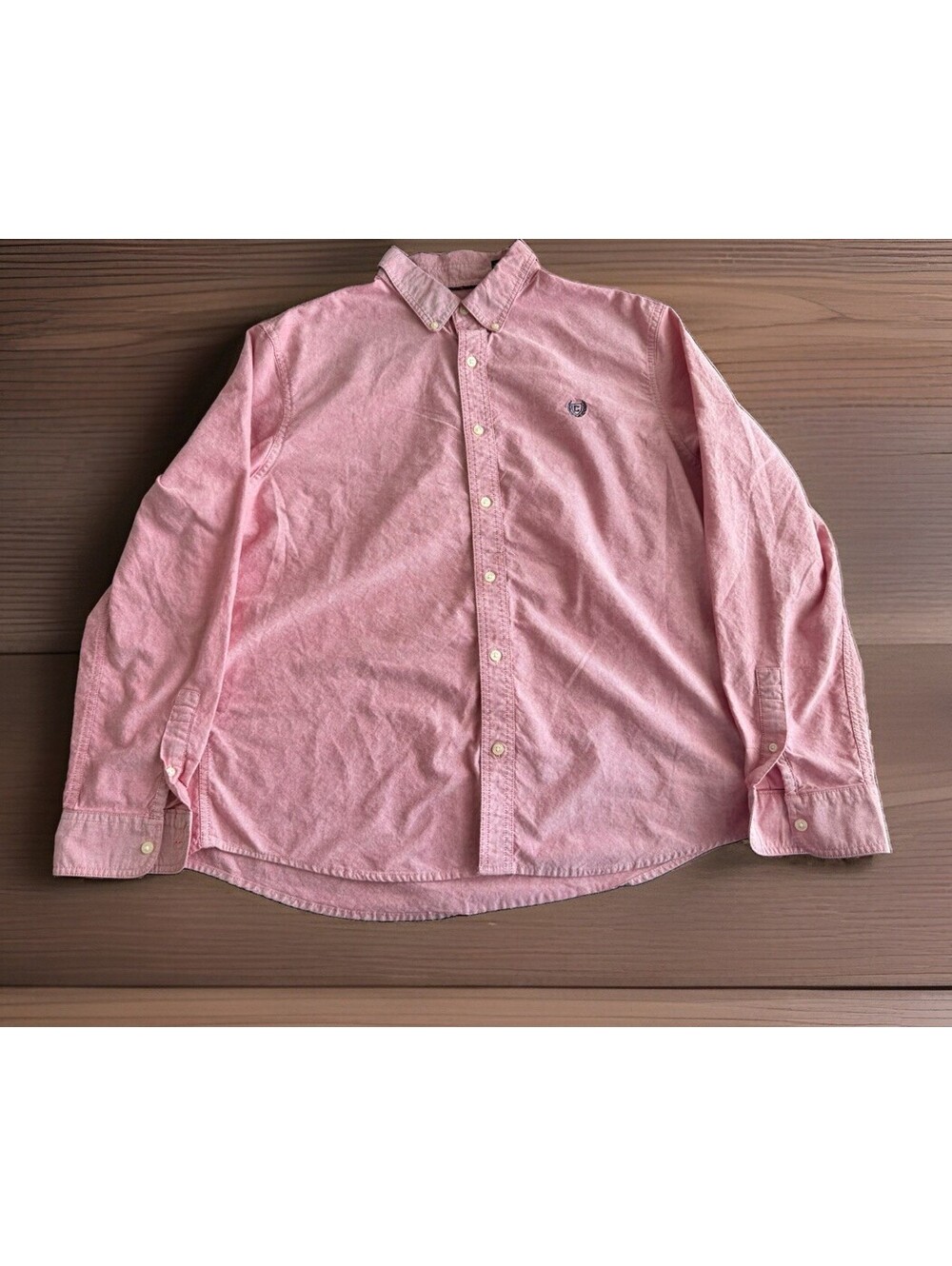 Chaps XL Pink Cotton Long Sleeve Stretch Oxford Button Down Shirt Embroidered